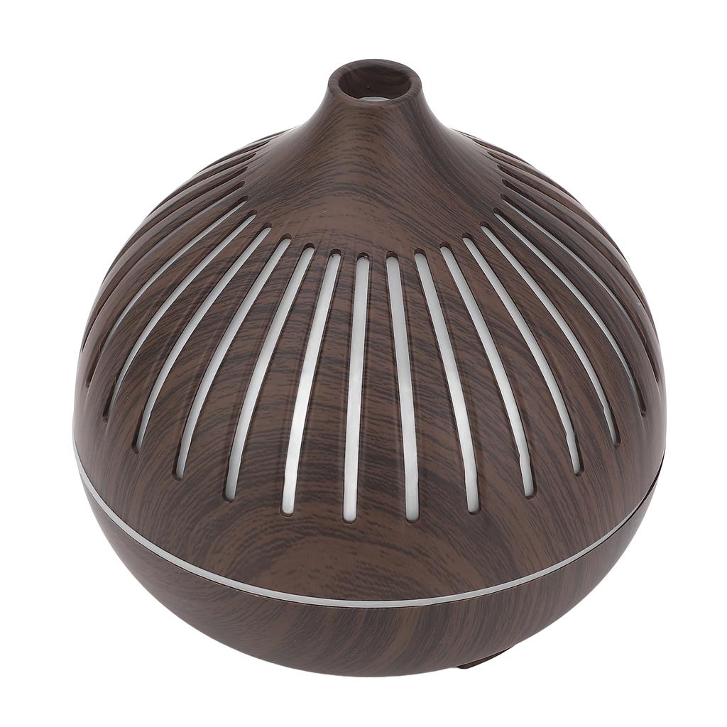 400ML Wood Grain Humidifier Desktop Aromatherapy Diffuser with Colorful Light Remote Control Auto
