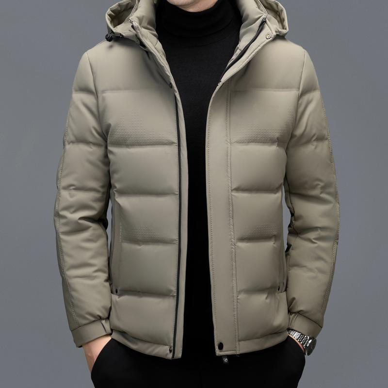 Winter New Men's Thickened Down Jacket Men's Middle-aged Men's Casual Removable Hat Casual Warm Men's Jacket