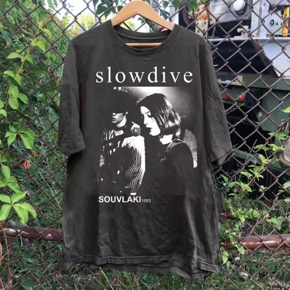 Slowdive Tour 90s Retro Shirt Street Y2K Casual Fashion Tops Summer Men's Clothing Women's Breathable T Shirt Top