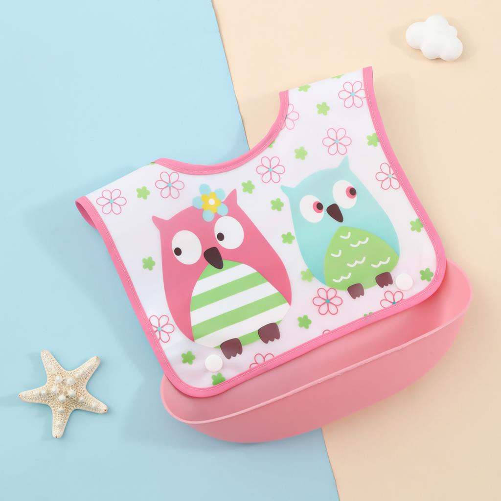 Baby food bib Baby waterproof bib three-dimensional detachable food food pocket Child child saliva pocket