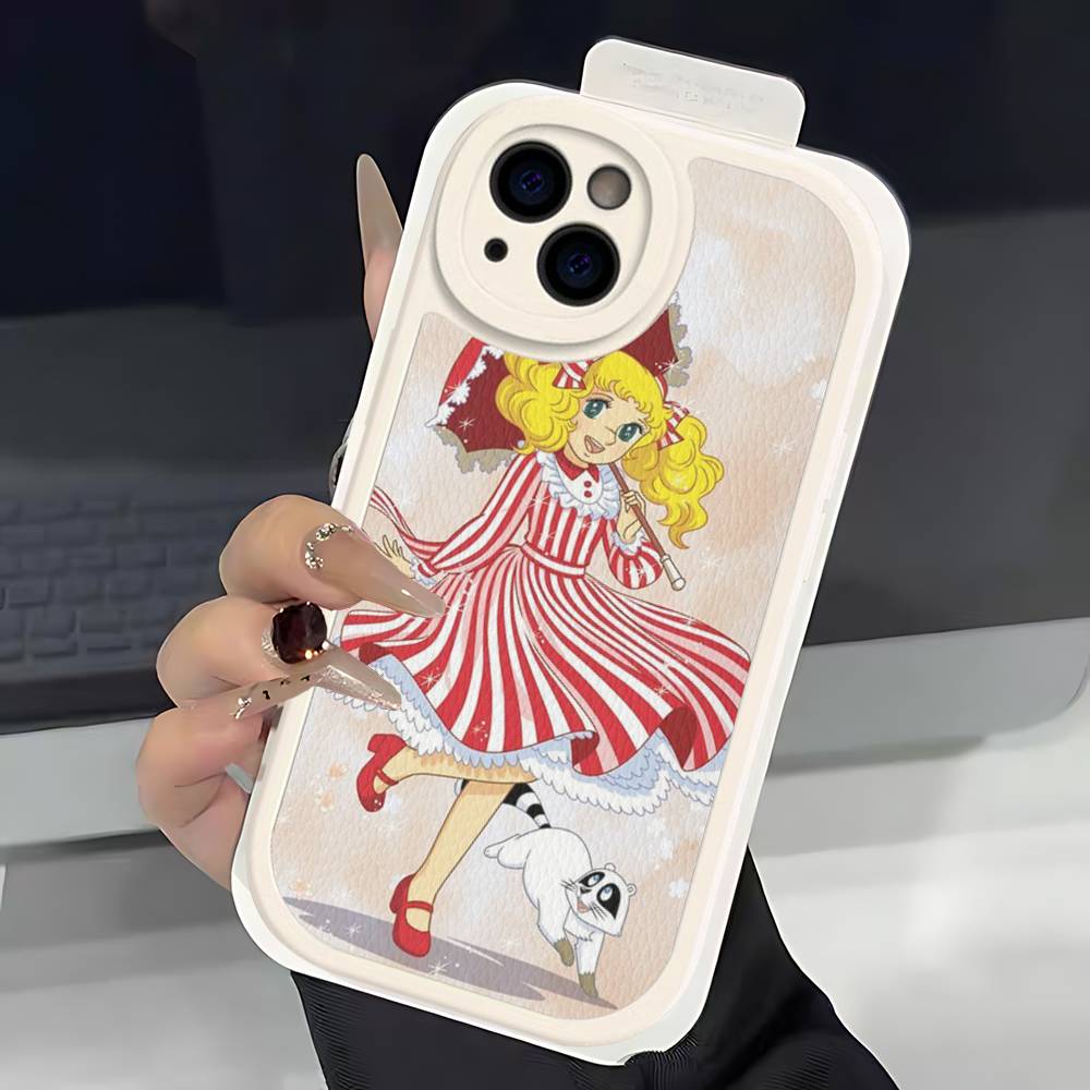 Классический аниме C-Candy C-Candy Кожаный чехол для телефона Для IPhone 16 15 14 13 12 11 Pro Max Plus Ударопрочный чехол