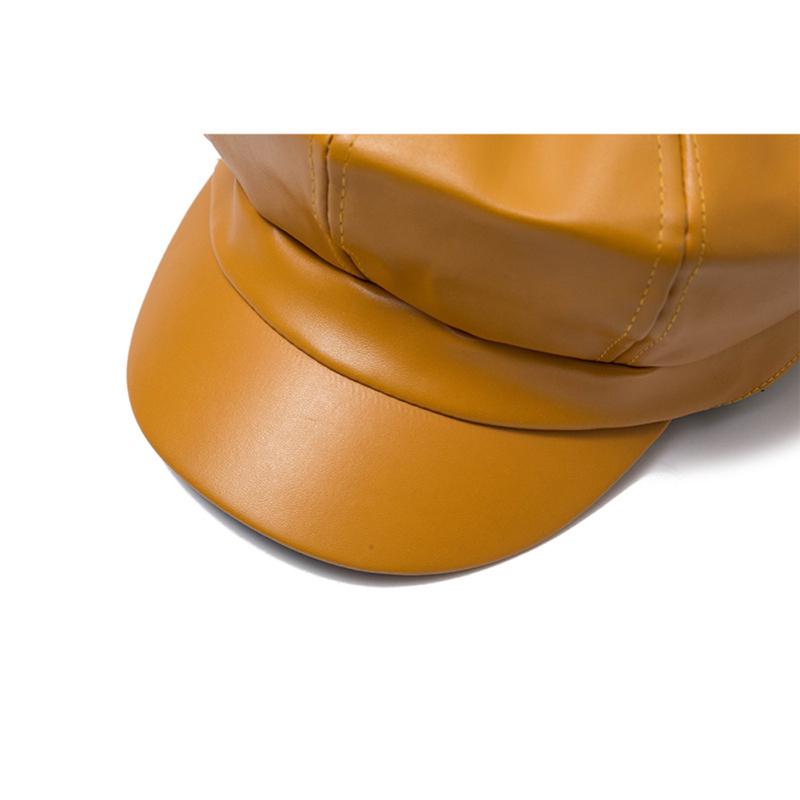 Женская мода, универсальный берет в британском стиле, восьмиугольный берет из искусственной кожи