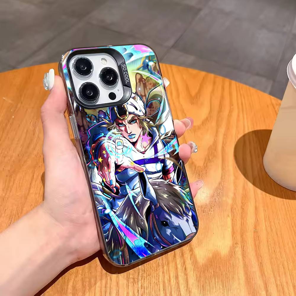 Крутой J-Джонни J-Джостар из J-Джоджо-ЕС Чехол для телефона для iPhone 17,16,15,14,13,12,11 Plus,Pro Max,XS,Разноцветный Серебристый Черный Чехол