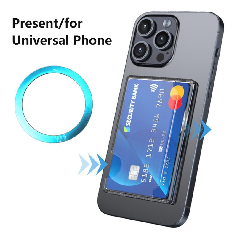 Transparent Magnetic Phone Card Case Back Cover For Iphone 12 For Magsafe For Samsung Xiaomi Huawei For Id Card Bank Card