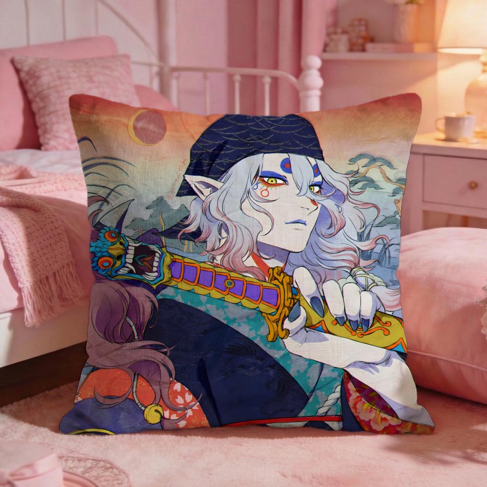 mMononoke anime Cushion Cover Premium Comfort Reversible Pillow Cove Two in One Design for Any Room Car Interior
