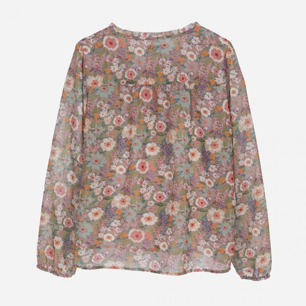 Thursday Island Flower Pattern Chiffon Blouse T266mbl136w