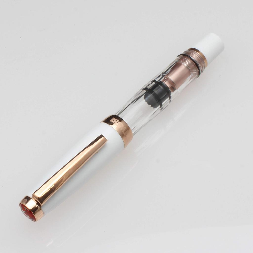 Перьевая ручка Twisby Diamond Mini в белом розовом золоте 2