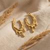 Vintage Enamel Flowers Cute Huggies Hoop Earrings for Women Boho Colorful Engraved Flower Circle Ear Buckle Trendy Jewelry Gift