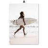 Tropical Beach Surfing Girl Reed Wall Art Canvas Painting Abstract Nordic Posters And Prints Wall Pictures For Living Room Decor