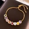 Luxury Geometric Cube Bracelet Multicolor Adjustable Gold Bracelet  Friendship Gift