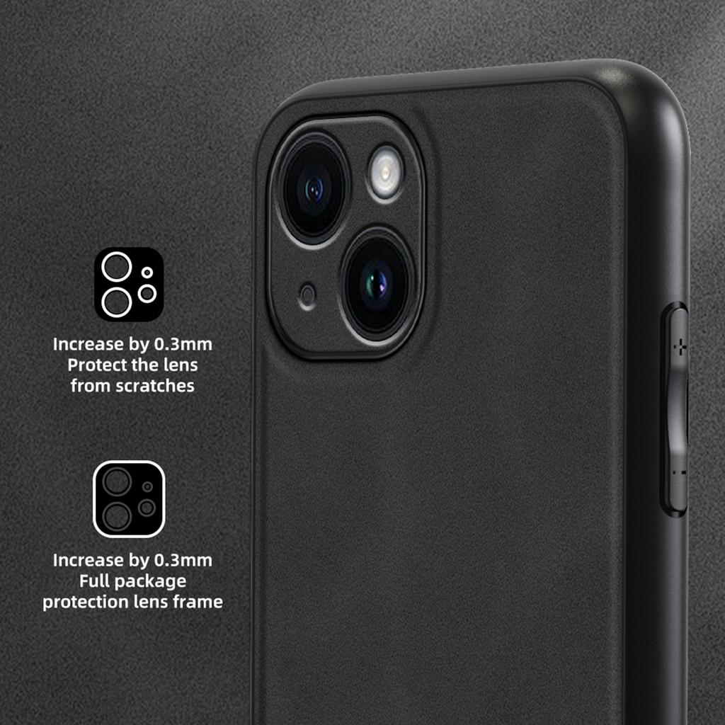 ANNYOJO For iPhone 15 Case Bump Proof PU Leather+PC+TPU Phone Cover