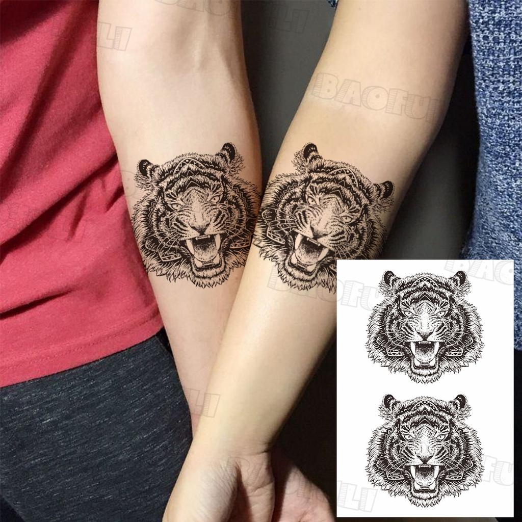 Черный пиратский череп, парусный спорт, временная татуировка для мужчин и женщин, реалистичная сова, лев, клоун, поддельная татуировка, наклейка, крутая татуировка на предплечье, грудь, татуировка