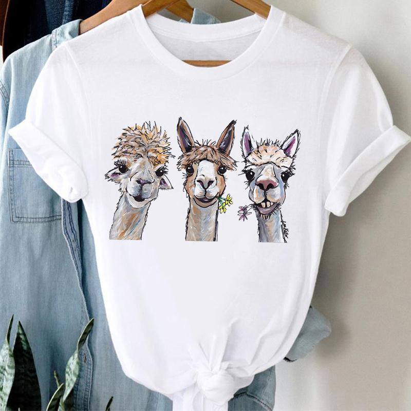 Women Dog Coffee Love Pet Print Clothing Short Sleeve Casual Tee Top Summer Fashion Tshirt Lady Female Graphic T-shirt