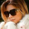 Big And Frame European American Trend Sunglasses Female Square Wide Leg Personality Sun Glasses Male Net Red Street Glasses