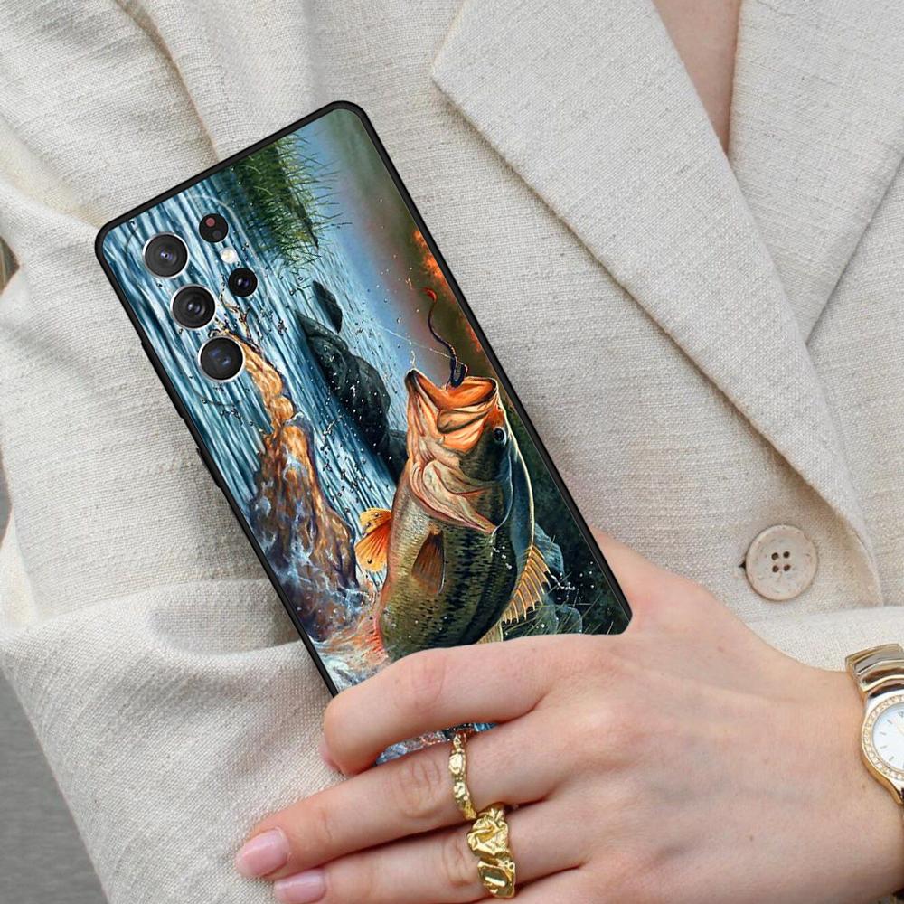 Рыбалка на окуня Озеро Рыбак МЯГКИЙ Чехол для телефона Samsung Galaxy S26 Ultra S25 S24 S23 S22 S21 S20 Note10 Чехол