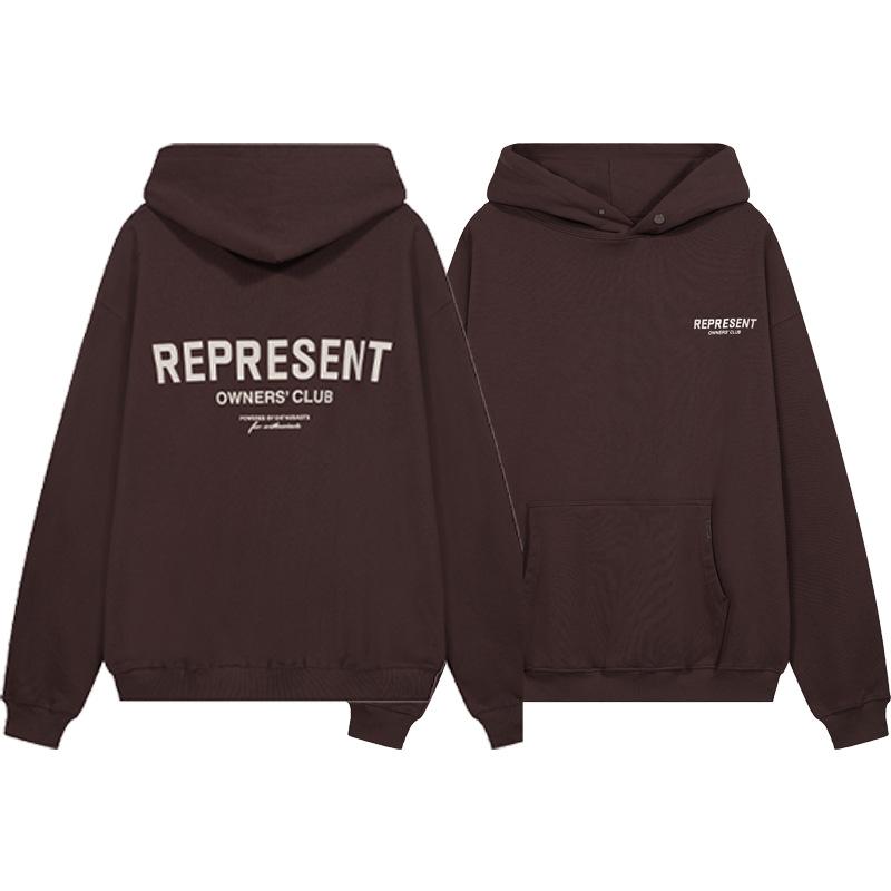 European and American cross-border REPRESENT classic slogan letter printing men's loose hooded sweater women's hoodie tide