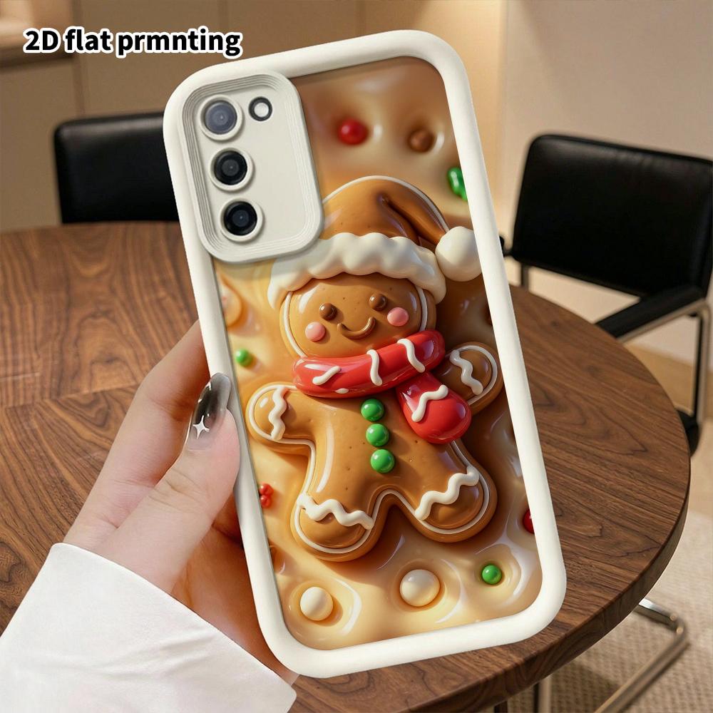 Чехол для телефона: 2D плоский, подходит для Samsung Galaxy A34 A35 M05 M06 S20 S22 S21 FE Plus 5G, Рождественский пряничный человечек, идеальный праздничный чехол для Рождества и Хэллоуина