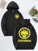 Мужская толстовка с флисовой подкладкой THE OFFSPRING - Черная с графическим принтом и пламенем