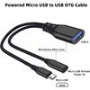 AreMe 2 шт. OTG-кабель-адаптер для Fire TV Stick 4K, кабель Micro USB to USB OTG с питанием для Android-телефона, планшета и других хост-устройств с Micro USB