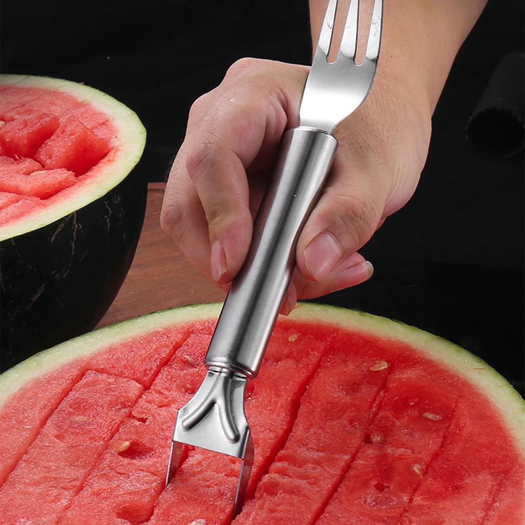 2-in-1 Watermelon Fork Slicers, Watermelon Cutter Summer Fruit Cutting Fork, Head Fruit Forks Knife
