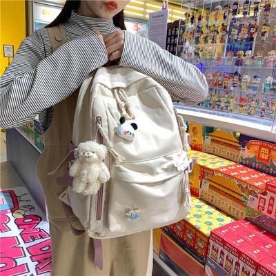 Рюкзак Harajuku в корейском стиле для девочек — большая вместимость, однотонный цвет, идеально подходит для старшеклассников и учащихся младших классов.