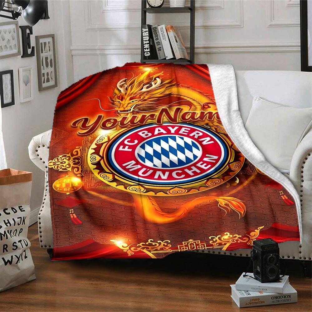 Bayern Munich Customize Your Name Blanket Cozy Customizable Blanket Soft Warm Cozy Versatile for Couch Nap Chair Home Decor Four Seasons Universal
