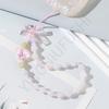 Новая цветная розовая акриловая бусинная цепочка для мобильного телефона, маленький свежий бант, подвеска для мобильного телефона, подвеска