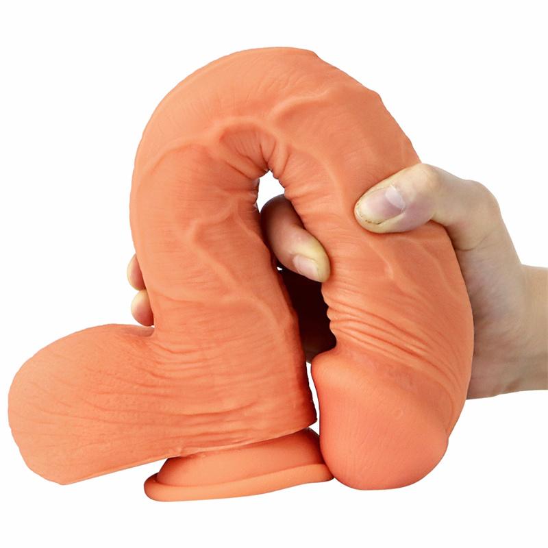Women's Oversized Dildo Silicone Sucker Manual Double Layer Oversized 35cm Super Soft Adult Products