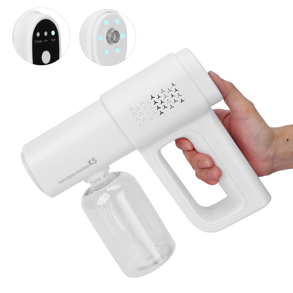 Ручной нанометровый очищающий распылитель, перезаряжаемый от USB, беспроводной, многофункциональный распылитель тонкого тумана, 380 мл, белый