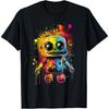Funny Robot Design Robotics Bot Lovers Paint Splatter Style T-Shirt