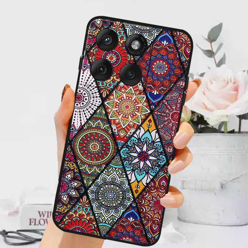 3D Тисненые Чехлы Для Edge 60 Fusion / Edge 60 Pro Рельефные Тисненые Ретро Силиконовая Задняя Крышка Для Edge 60 Stylus Черный Funda 60 Pro