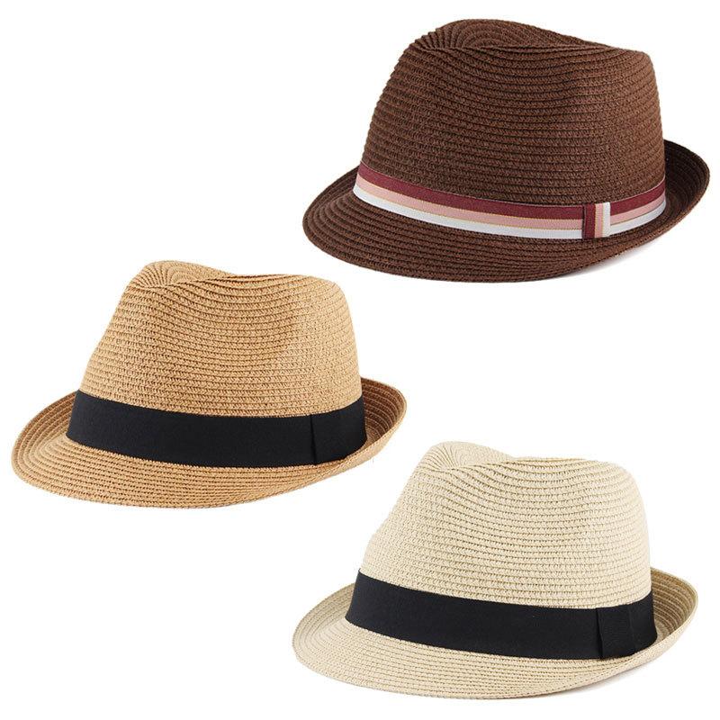 Мужская женская соломенная шляпа Fedora в панамском стиле, летняя шляпа 56-58 см
