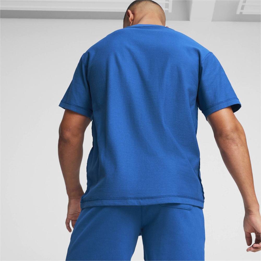 Puma Pivot Unisex Tee Logo Embroidery Design Casual Round Neck Short Sleeve Drop Shoulder T-Shirt Men Tops Blue-Glaze 623058-08