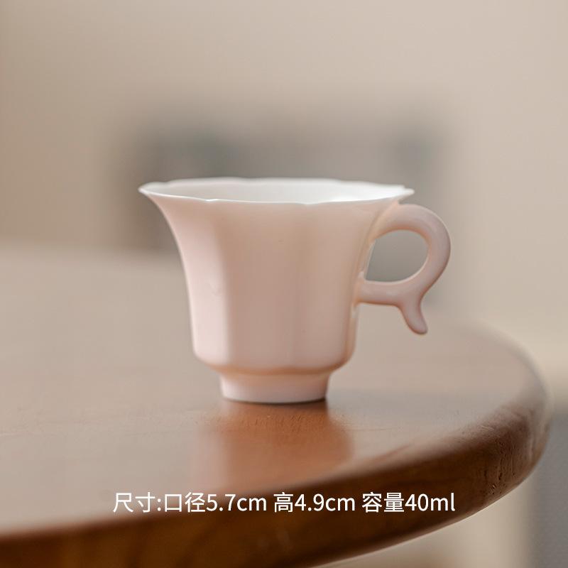 2pc/lot Creative Grape Purple Glaze Handle Teacup Luxury Tea Bowl Tea Cup Set Meditation Cup Jianzhan Flower Tea Teaware 40ml