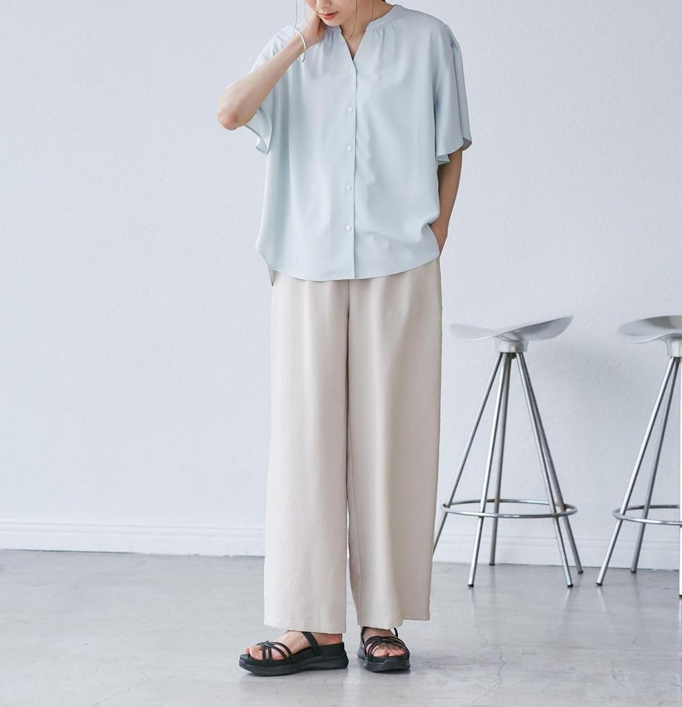 Rope Picnic Effortless Relaxed Wide Light Gray Size 40 [Moisture-wicking, quick-drying, wrinkle-resistant] Pants, Women's, GDS15240, (08),