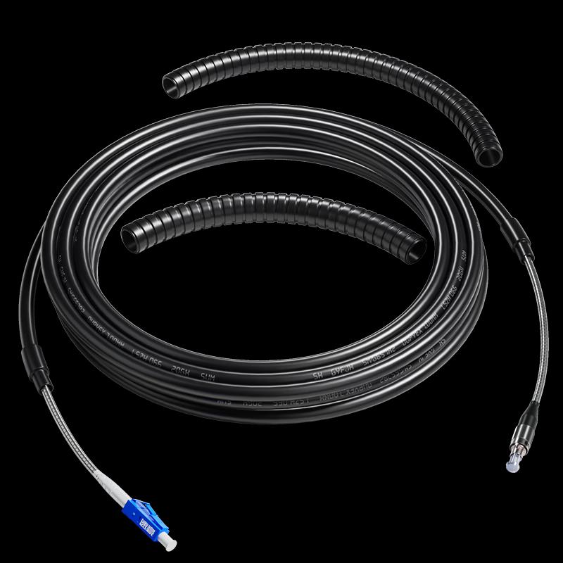 Outdoor Armored Single-Mode LC-FC Fiber Optic Patch Cable