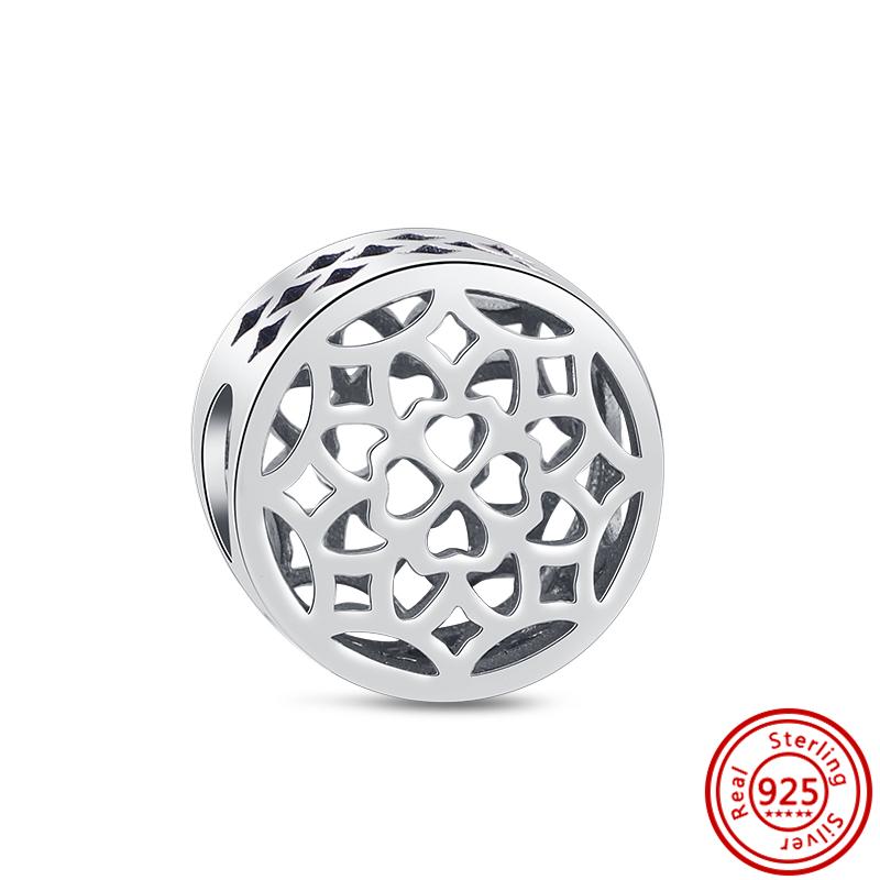 Медь 925 пробы Прозрачный циркон Снежинка Гербарий Крылья ангела и Сердце Сверкающие бусины Подходят для оригинального браслета Pantaro с шармами DIY Циркон