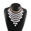 Exaggerated Wedding Imitation Pearl Choker Necklace For Women Layered Chain Statement Jewelry