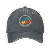 Autism Awareness Respect Love Support Washed Baseball Cap  Fitted Retro Sun Trucker Hat Summer Unisex Men Outdoor Snapback Cap