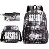 Teen Animation Backpack Elementary School Student Fashion School Bag Three-piece Set