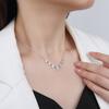 925 Sterling Silver Full Drill Melon Seed Drop Shaped Necklace Female Summer Ins Wind Does Not Fade Simple Jewelry