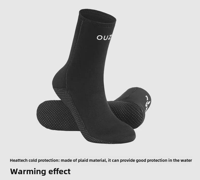 5 мм нескользящие износостойкие носки для дайвинга: Теплые, утолщенные, водонепроницаемые носки для сноркелинга и зимнего плавания
