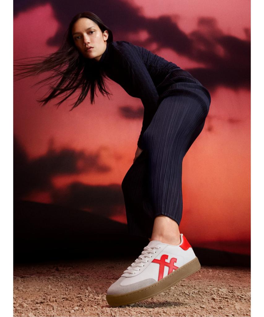 Кроссовки Fitflop Dash из кожи - Urban White/Cherry Tomato (Ft61K2N106)