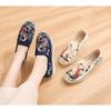 Slippers Ethnic Style Cloth Shoes Embroidered Flat Shoes Ancient Style Soft Sole One Pedal Sewing Thread Lock Edge Embroidered Women'S Slippers