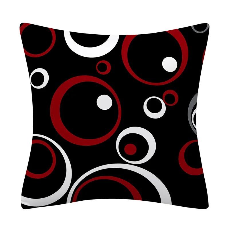 Геометрическая красная и черная волна декоративная наволочка для подушки украшения для автомобиля офис гостиная диван дома наволочка