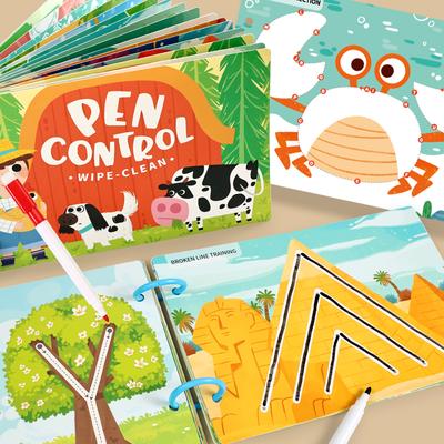 Развивающая книжка для дошкольников 2-4 лет, книга с заданиями для малышей, игрушки Монтессори, обучающие игры.