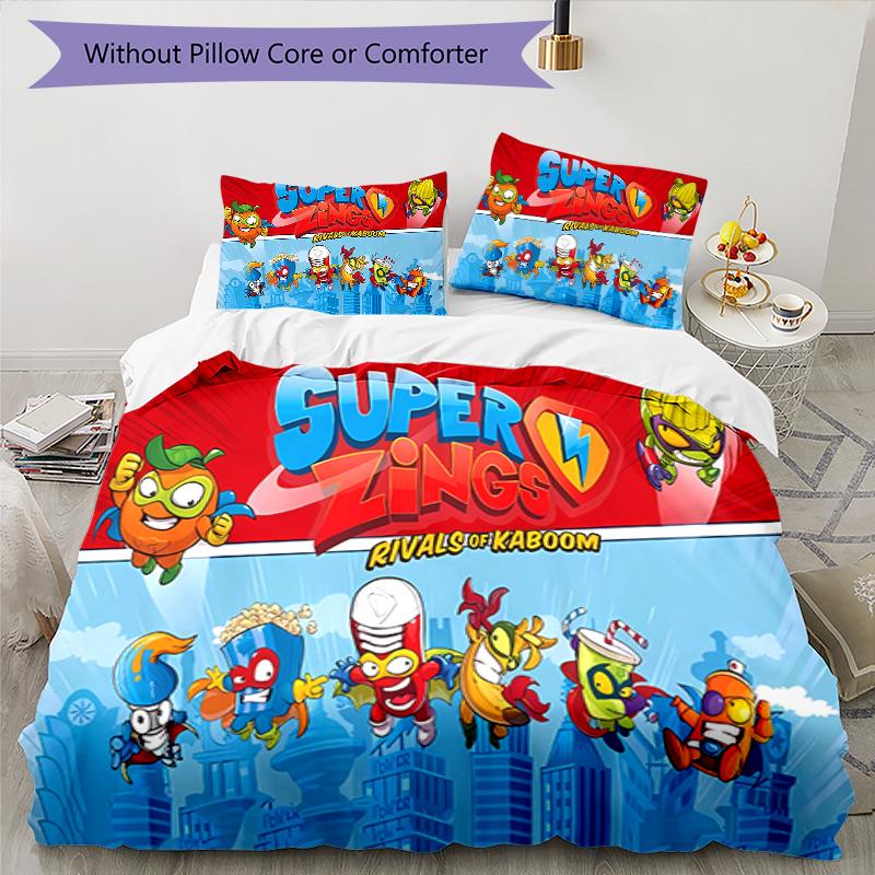 3pcs Superthings2 pattern bedding set duvet cover set includes duvet cover &pillowcases, perfect all season bedroom decoration & gift