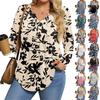 Womens Plus Size Long Sleeve Shirts V Neck Tunic Tops Basic Loose Fit Tee Tops