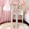 Women's Mesh Lace Long Stockings with Romantics Heart Detail And Ruffle Trim Bows Accent For Daily Wear Party Outfits