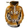 Fashion Animal 3D Graphic Tiger/lion 3D Print Hoodies Fashion Casual Long Sleeved Pullover Sweatshirts
